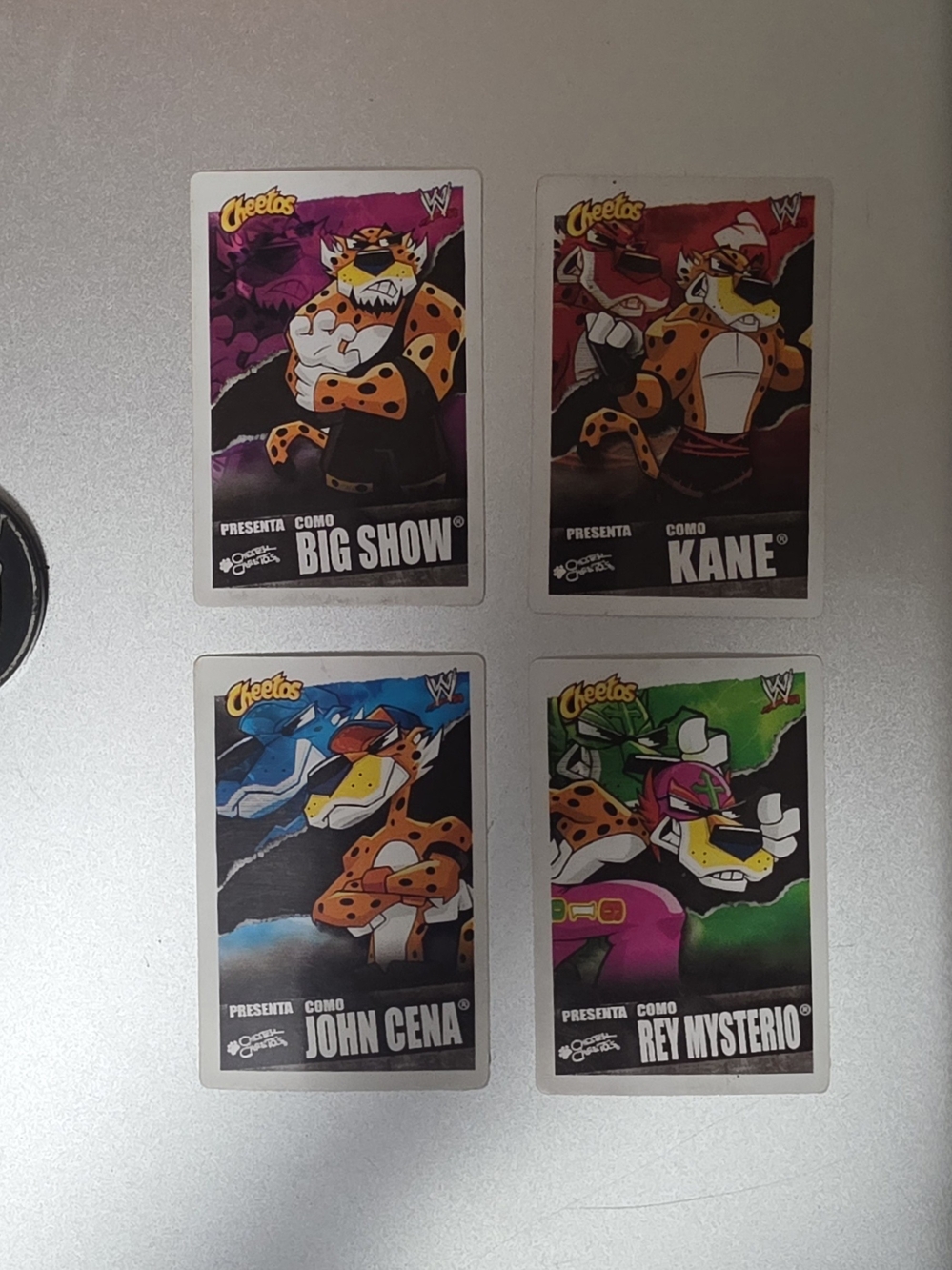Sabritas Cheetos WWE plastic cards lot of 4
